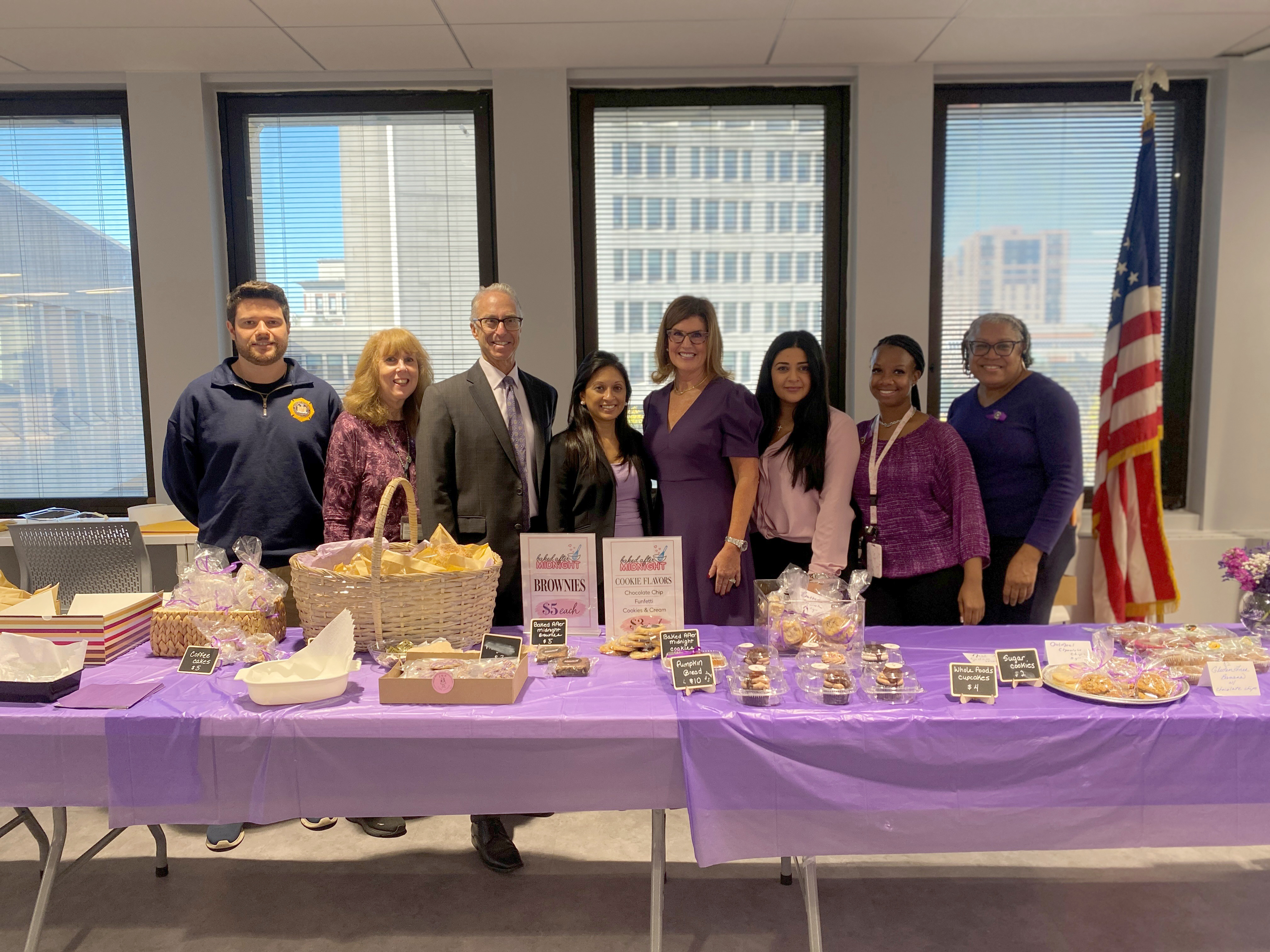 DA Susan Cacace with staff at bake sale